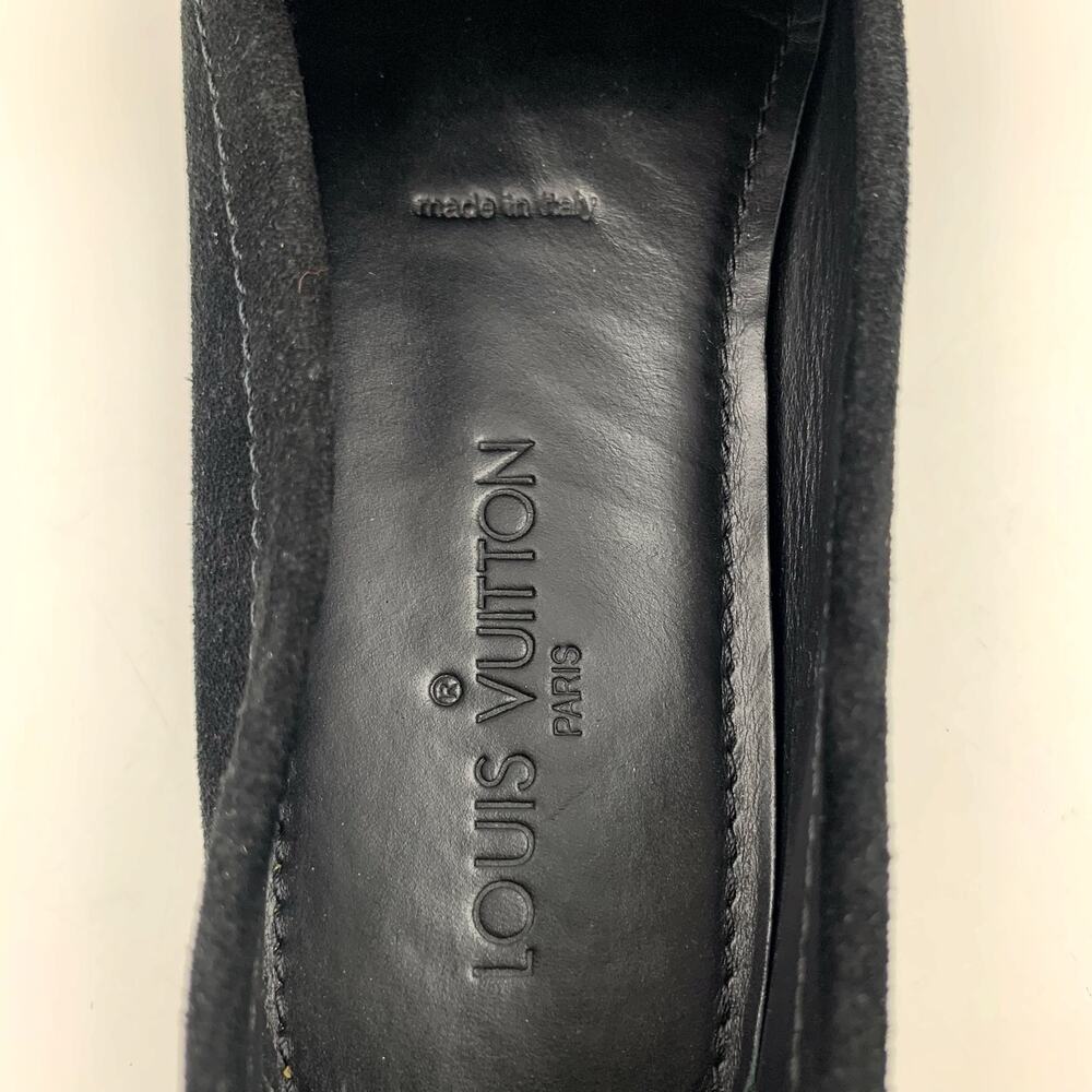 Louis Vuitton Monte Carlo Black Suede Moccasins Driving Shoes Womens 37.5 US 7.5 - Picture 9 of 13